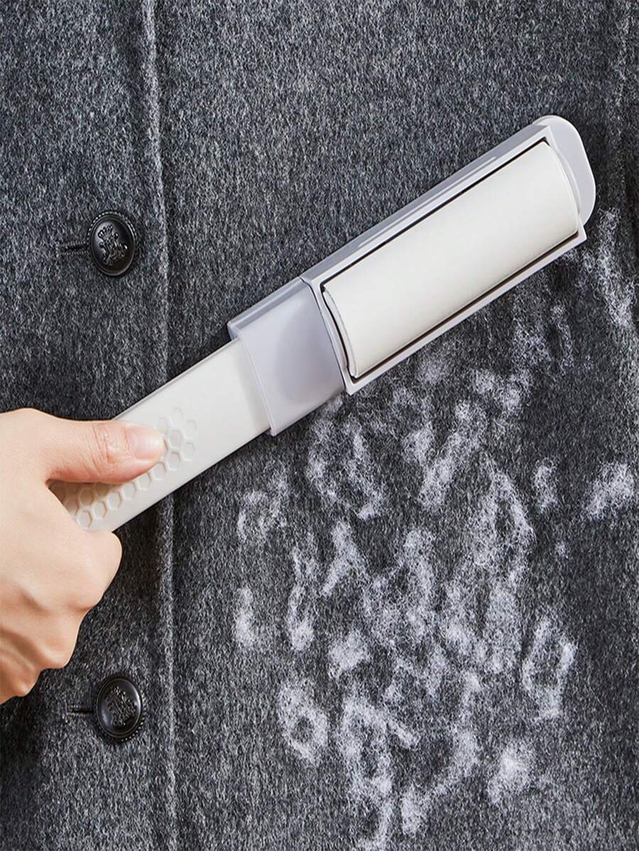 1pc 2In1 Portable Removable Lint Roller With Static Electricity Removal And Dust Removal