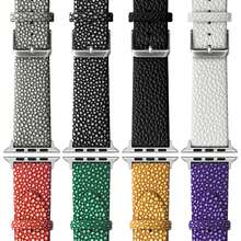 Fashionable & Personalized Pearl Fish Scale Pattern Leather Band With Texture Design, Compatible With Apple Watch 38/40/41/42/44/45/49mm Series 1/2/3/4/5/6/7/8 Ultra Watch Band - Green - View 4