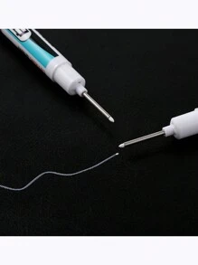 6入組快乾且耐水性白色記号筆,20毫米長嘴1毫米/0.7毫米彩色筆,適用於木材、石頭、塑料、皮革、玻璃、石頭、金屬藝術用品 - 白色 - 查看 6