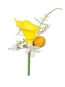 1pc Lotus Lapel Pin For Wedding Groomsmen, Party, Ceremony, Men's Suit Accessory - Multicolor - View 13