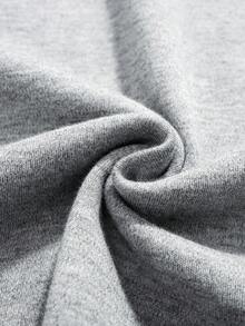 2 Piezas/set Homewear De Primavera & Otoño Para Hombres Con Rayas De Contraste Y Camiseta Impresa Con Letras Y Pantalones Largos De Color Sólido - Gris Claro - Ver 8