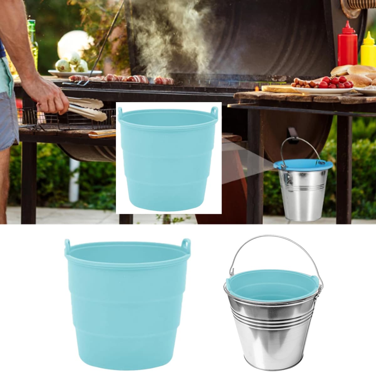 Reusable Silicone Grease Bucket Liner For Traeger Drip Tray Liner For