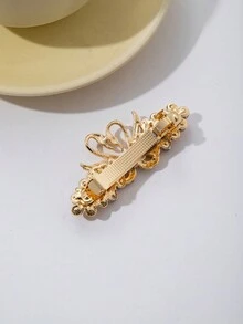 1入裝袋式7.5公分水晶和鑽石天鵝形狀金屬彈簧夾,適合女性,適用於派對 - 彩色 - 查看 3