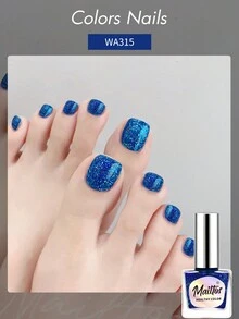 12毫升去除式指甲油,8種顏色,亮麗光澤,快速乾燥,持久不褪色,無味且可揭去,適用於提亮膚色,不需要紫外或led光源 - 藍色 - 查看 1