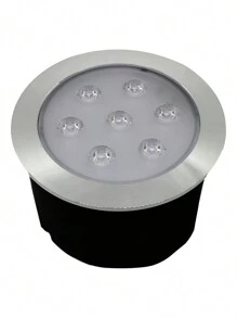 Kit 2 Balizador Spot Led Chao Piso Jardim 7w Embutir Luz Quente - Preto - Visão 3