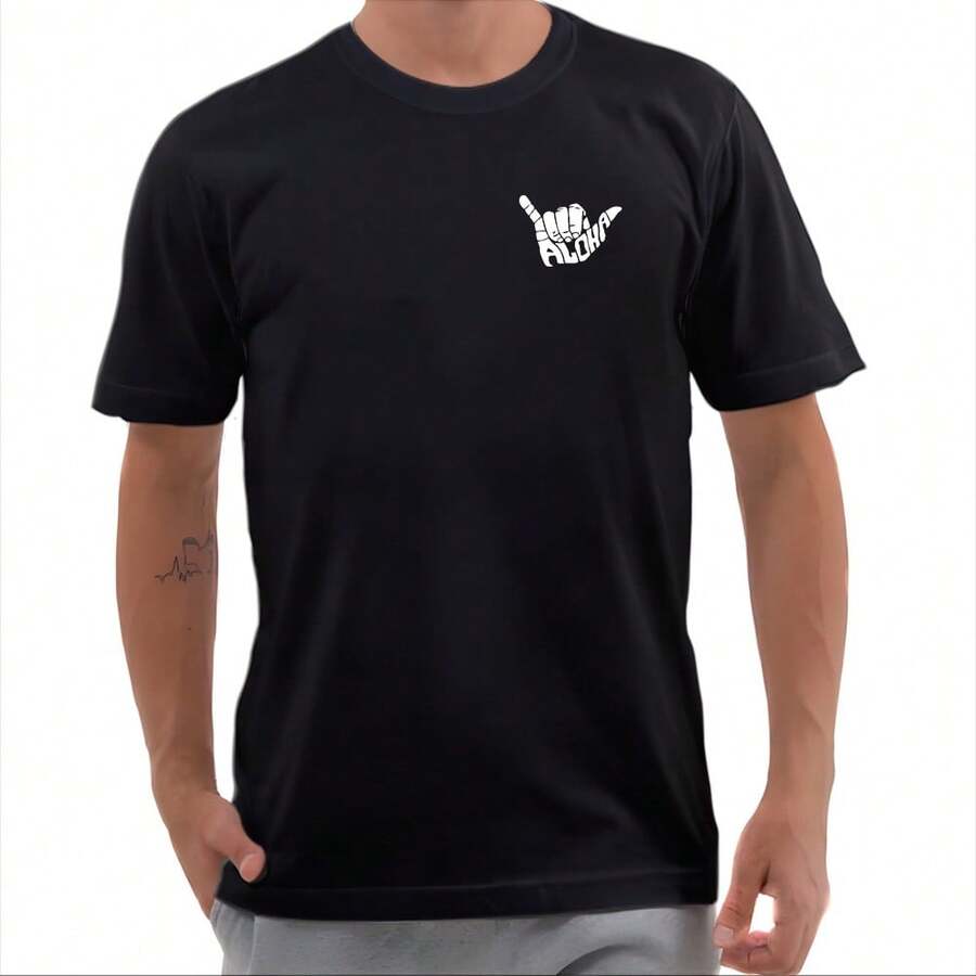 Men T-Shirts - 黑色 - 查看 1