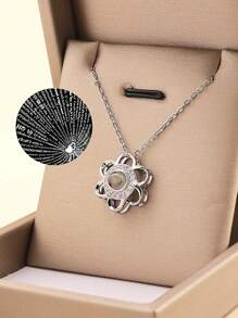 1 Stück Projektions-Halskette "Ich liebe dich in 100 Sprachen" Anhänger Schmuck für Liebhaber, Freundin, Paar, romantische, süße Accessoires, Muttertag, Valentinstag Geschenk (ohne Geschenkbox), Mama, Mutter, Muttertag, Geschenk