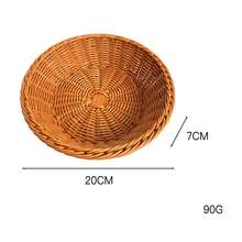1 Pc Round Bread Display Baskets Round Woven Basket Serving Storage Bowls For Bread Candy Fruit Vegetable - Brown - View 5
