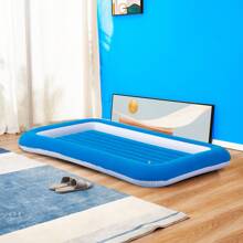Kids Travel Air Mattress Inflatable Bed With Raised Sides - Blue - View 1