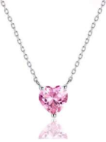 2023 新款時尚心形銀色項鍊女裝派對禮品首飾批量銷售 X6227 - 粉色 - 查看 2