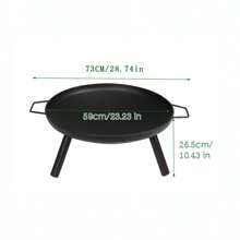 Furnace Round Utility Grill Fire Pit Heating Stove Simple Cauldron Outdoor Bonfire Yard - Black - View 4