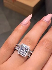 1pc Fashionable Elegant Women'S Ring, Suitable For Shopping And Parties, Gift For Valentine'S Day, Christmas, Thanksgiving R4607b - White - View 6