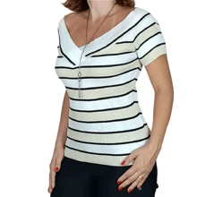 Women Knit Tops - 白色 - 查看 1