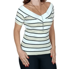 Women Knit Tops - 白色 - 查看 4