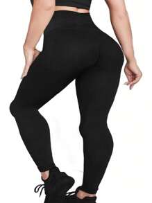 Leggins Mayon Negro Licra Térmico Pretina Ancha Unitalla - Negro - Ver 4