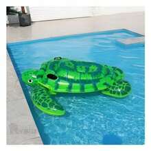 Tortuga Flotador Inflable Montable Albercas - Verde - Ver 2