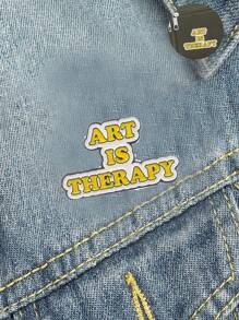 1個個性化字母胸針徽章裝飾衣物手袋配件肩袋手提包手拿包派對假日禮物生日情人節時尚潮流適合於少女女士大學生老師禮物禮品配件裝飾好笑禮品包別針 - 黃色 - 查看 1