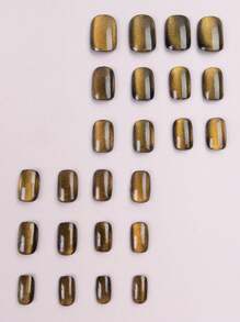 升級您的風格 24 件長時尚貓眼美甲套裝適合女士和女孩 - 包括果凍凝膠和指甲銼 - 彩色 - 查看 2