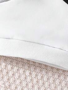 寶寶男童春秋季休閒長袖印花拼接圓領上裝和褲子套裝 - 黑色 - 查看 7