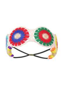 1入組白色編織頭帶,帶圓形設計 - 白色 - 查看 3