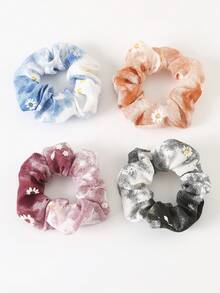 4入組女孩菊花布料發帶,日常裝扮必備 - 彩色 - 查看 2