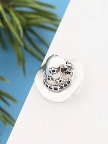 1入組可愛的925純銀帽珠子,diy手工藝品,男女適用禮物