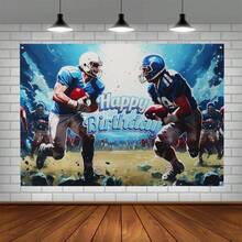 每袋1入裝橄欖球主題生日背景佈 - 彩色 - 查看 5