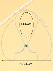 1pc Simple Silver Rhinestone Bust Chain Bikini Body Chain Beach Accessory