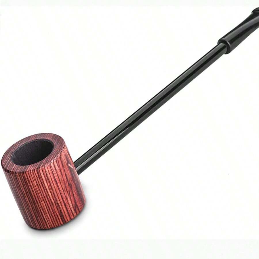 1pc Handmade Mahogany Sailor Pipe With Exquisite Carving Design - Rust Brown - View 1