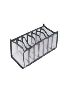 New Portable Foldable Washable Underwear Compartment Storage Box Closet Clothes Drawer Mesh Separation Box Storage Artifact School Organizer Bags Teacher Storage Bags - Grey - View 6