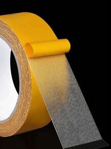 1入強粘力網格雙面膠布,布質雙面膠布,無痕地墊,易撕裂,適用於地毯、地板、防水、婚禮、氣球、牆壁固定、聖誕節、萬聖節；黃色,透明 - 黃色 - 查看 2