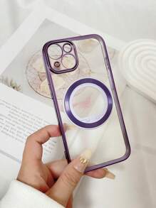 1 个透明电镀防摔 Tpu 手机壳，带 CD 纹理和内置磁吸支架，兼容 iPhone 15/15pro/15plus/15promax、Galaxy S23 Ultra/A14/A24、Redmi Note12pro - 彩色 - 查看 5