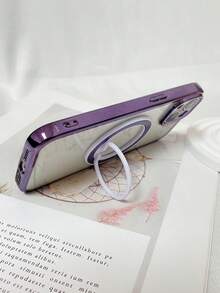 1 个透明电镀防摔 Tpu 手机壳，带 CD 纹理和内置磁吸支架，兼容 iPhone 15/15pro/15plus/15promax、Galaxy S23 Ultra/A14/A24、Redmi Note12pro - 彩色 - 查看 3