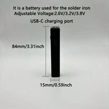 1 件,緊湊型烙鐵 510 螺紋電池 650mah,帶 Usb-c 充電端口,可調電壓,兼容加熱尖端工具 510 烙鐵 - 薄荷綠 - 查看 4