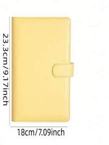 1pc A5 Pu Leather Loose-Leaf Accounting Notebook, Cute Stationery For Students, Fresh Style Planner - Yellow - View 2