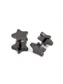 2 Thời trang Không giới tính Thép không gỉ Barbell Đinh tán tai Cổ điển Năm cánh Ngôi sao Hoa tai Đinh ốc Trở lại Xỏ lỗ tai Đồ trang sức - Hoa tai - Xem 4