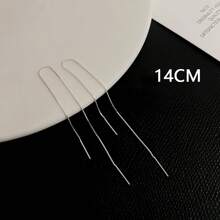 2入組潮流長流蘇耳骨墜耳環，女性禮物珠寶 - 銀色 - 查看 13