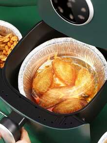 10pcs High Temperature Resistant Aluminum Foil Box For Air Fryer, Baking And Bbq - Silver - View 3