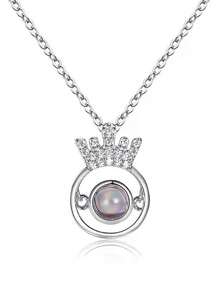 1 Stück Projektions-Halskette "Ich liebe dich in 100 Sprachen" Anhänger Schmuck für Liebhaber, Freundin, Paar, romantische, süße Accessoires, Muttertag, Valentinstag Geschenk (ohne Geschenkbox), Mama, Mutter, Muttertag, Geschenk
