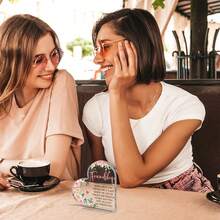 1入透明亞克力心形牌匾,女性友誼的禮物,太陽花禮物女士友誼銘牌,送姐妹生日婚禮感謝禮物,亞克力製品友誼,有趣的禮物,最好的溫馨禮物想法,創意美學家居辦公室裝飾禮物,桌上裝飾,紀念禮物,理想的精緻禮物,藝術工藝裝飾品,新居禮物,式亞克力紀念品禮物,感激禮物,桌上裝飾標誌/銘牌 - 彩色 - 查看 4