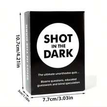1PC Shot In The Dark Card Game,Family Party Entertainment Game Cards Shot In The Dark - Moose Games - The Ultimate Unorthodox Quiz Game, - Black - View 2
