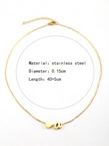 قلادة معلق بحرف 26 من الفولاذ المقاوم للصدأ بتصميم بسيط، هدية للنساء