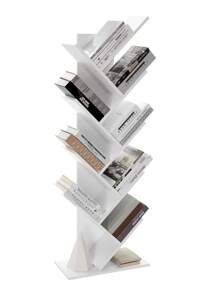 VASAGLE 8 Tier Bookcase, Bookcase, Tree Shaped Storage Unit, Living Room, Office, Bedroom, White - White - View 7