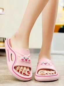 女士厚底拖鞋，户外/家用拖鞋，夏季防滑浴室拖鞋 - 粉色 - 查看 4