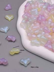 10/20/50 Pcs A Bag Round Bear Heart Start Bright Color Acrylic  Beads For Jewelry Making DIY Accessories - Multicolor - View 15