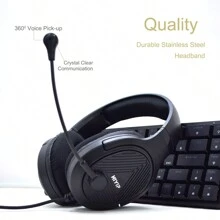 HIYIP Pro Quality Level Wired Light Weight Headphone For Gaming, PC, And Etc - Black - View 5