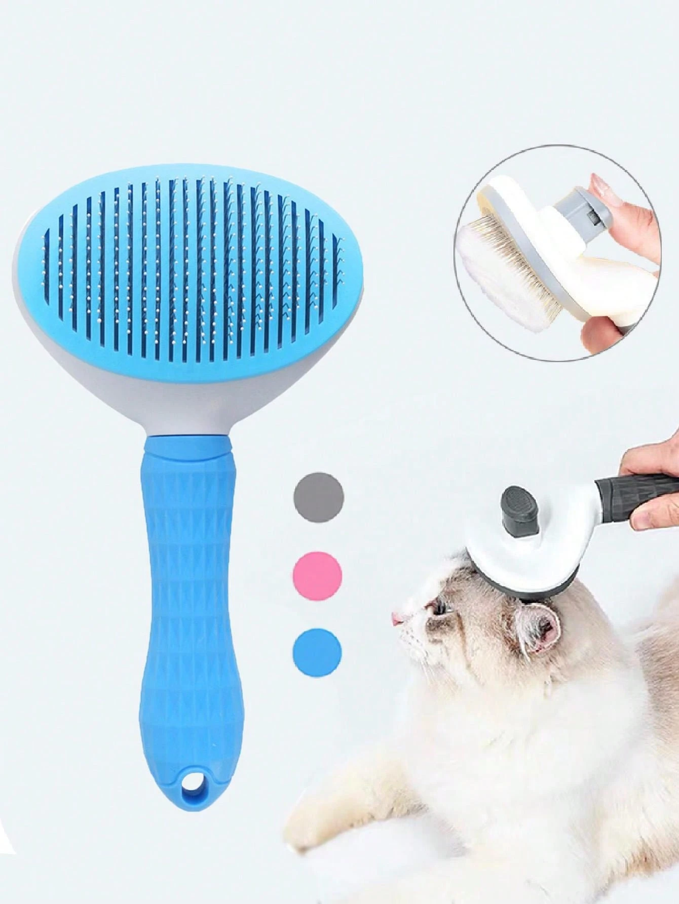 View of Cat Brush, Self Cleaning Slicker Brushes For Shedding And Removes Loose ...