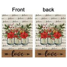 1入組情人節花卉和字母圖案花園旗幟,雙面印刷30x45cm室外院子裝飾,適用於求婚、紀念日、派對氣氛（支架不含） - 彩色 - 查看 4