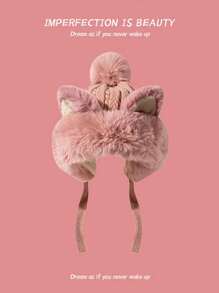 1入 獐狐耳毛絨帽女,耳瓣& 厚實針織冬季無邊帽,保暖 - 彩色 - 查看 12