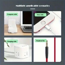 Protector De Cable De Datos De Silicona, Adecuado Para El Extremo Del Cable De Conexión Protector, Envoltura De Cable En Espiral Duradera Para Envoltorios De Cable Macho Y Hembra, Caja De Almacenamiento Para Protección De Cables De Datos En Dormitorio, Baño, Hogar, Oficina, Escritorio - Verde - Ver 5